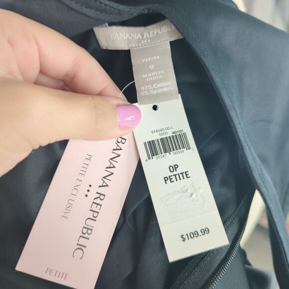 Banana Republic Dress 0 Petite Blue Mini Pleated NWT - Picture 7 of 7